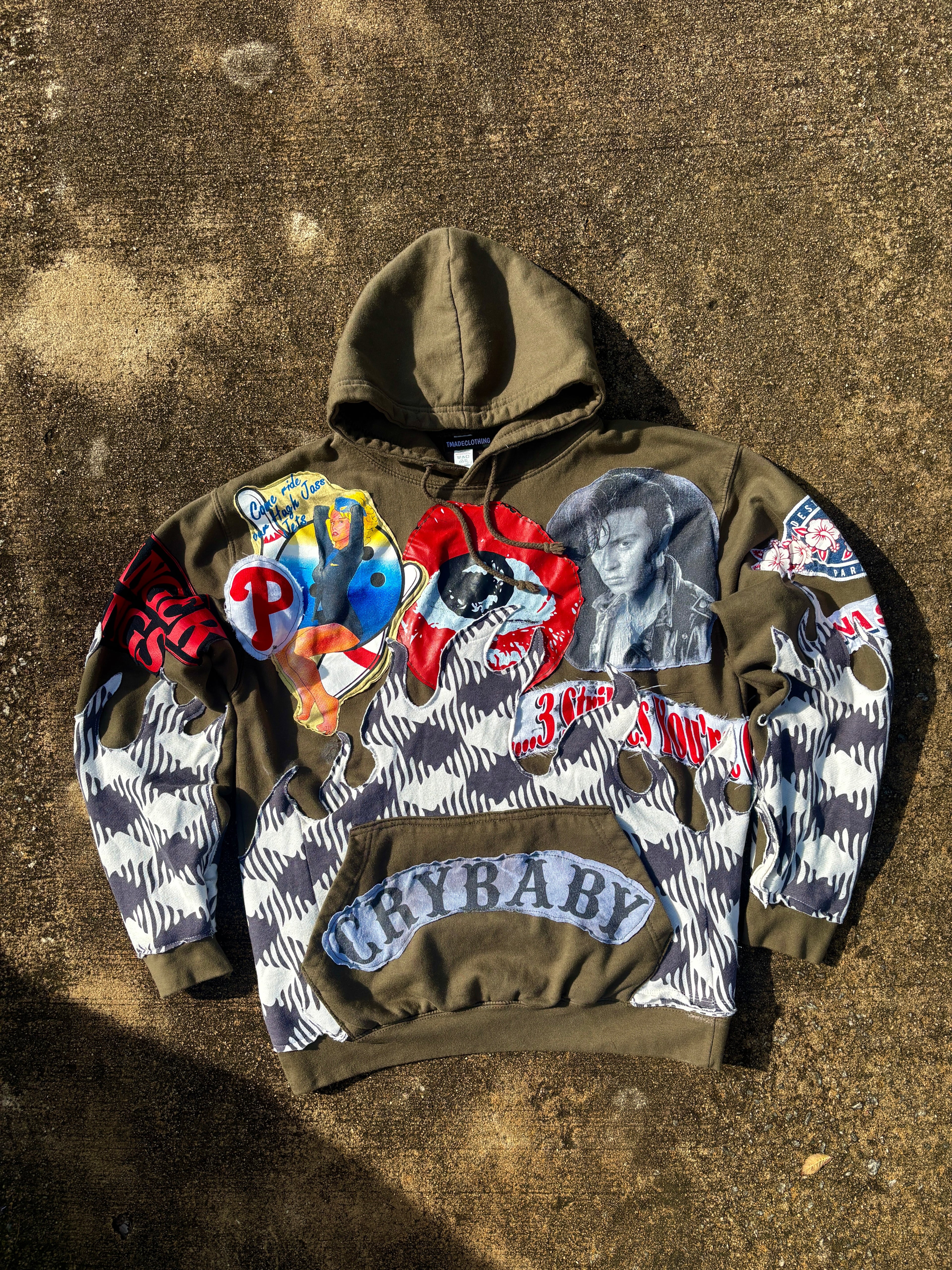 1/1 Vintage tears hoodie (Large) image 0
